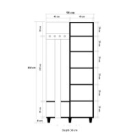 Прихожая Hanah Home Garmanto 90 - 220 Sonoma Oak фото №7 — интернет-магазин Desire.md