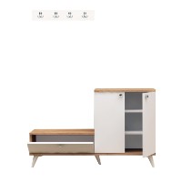 Прихожая Hanah Home Evva Oak White фото №3 — интернет-магазин Desire.md