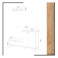 Прихожая Hanah Home Evva Oak White фото №4 — интернет-магазин Desire.md