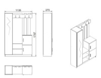 Прихожая Hanah Home Dd7-Aa Atlantic Pine Anthracite фото №6 — интернет-магазин Desire.md
