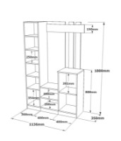 Прихожая Hanah Home Dd7-Aa Atlantic Pine Anthracite фото №7 — интернет-магазин Desire.md