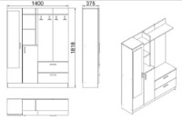 Прихожая Hanah Home Dd5-W White фото №6 — интернет-магазин Desire.md