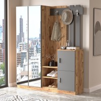 Прихожая Hanah Home Dd8-Aa Atlantic Pine Anthracite фото №2 — интернет-магазин Desire.md