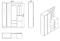 Прихожая Hanah Home Dd8-Aa Atlantic Pine Anthracite фото №6 — интернет-магазин Desire.md