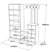 Прихожая Hanah Home Dd8-Aa Atlantic Pine Anthracite фото №7 — интернет-магазин Desire.md