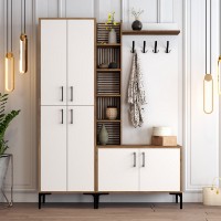 Прихожая Hanah Home Viyana DA Walnut White фото №2 — интернет-магазин Desire.md