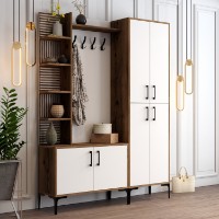 Прихожая Hanah Home Viyana DA Walnut White фото №3 — интернет-магазин Desire.md
