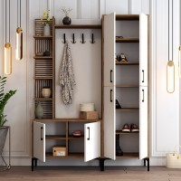 Прихожая Hanah Home Viyana DA Walnut White фото №4 — интернет-магазин Desire.md