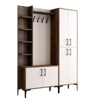 Прихожая Hanah Home Viyana DA Walnut White фото №6 — интернет-магазин Desire.md