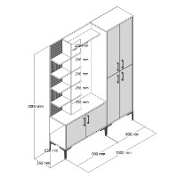 Прихожая Hanah Home Viyana DA Walnut White фото №7 — интернет-магазин Desire.md