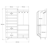 Прихожая Hanah Home OS1-SY Oak Green фото №7 — интернет-магазин Desire.md