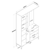 Прихожая Rani EA109 - 2695 Walnut White фото №9 — интернет-магазин Desire.md