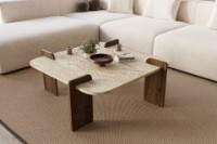 Măsuţă cafea Hanah Home Afrolli Travertine Walnut