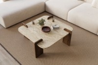 Măsuţă cafea Hanah Home Afrolli Travertine Walnut imaginea #3 — magazin online Desire.md