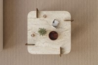 Măsuţă cafea Hanah Home Afrolli Travertine Walnut imaginea #4 — magazin online Desire.md