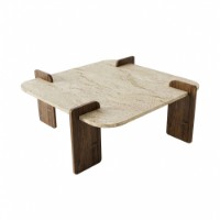 Măsuţă cafea Hanah Home Afrolli Travertine Walnut imaginea #6 — magazin online Desire.md