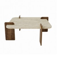 Măsuţă cafea Hanah Home Afrolli Travertine Walnut imaginea #7 — magazin online Desire.md