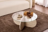 Măsuţă cafea Hanah Home Aeris Travertine Transparent