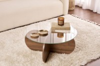 Măsuţă cafea Hanah Home Aeris Venezia Walnut Transparent