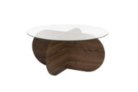 Măsuţă cafea Hanah Home Aeris Venezia Walnut Transparent imaginea #6 — magazin online Desire.md