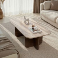 Măsuţă cafea Hanah Home Akira Travertine Venezia Walnut imaginea #2 — magazin online Desire.md
