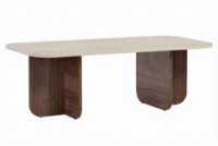 Măsuţă cafea Hanah Home Akira Travertine Venezia Walnut imaginea #4 — magazin online Desire.md