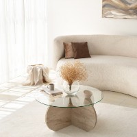 Măsuţă cafea Hanah Home Bubble Travertine imaginea #2 — magazin online Desire.md
