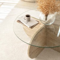 Măsuţă cafea Hanah Home Bubble Travertine imaginea #5 — magazin online Desire.md