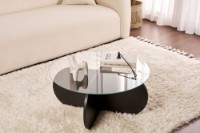 Măsuţă cafea Hanah Home Aeris Wood Black Transparent