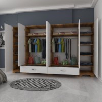 Гардероб Rani F4 White Walnut фото №4 — интернет-магазин Desire.md
