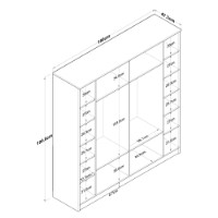 Гардероб Rani BA114 Walnut White фото №7 — интернет-магазин Desire.md