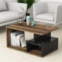 Măsuţă cafea Hanah Home Arte 2040 Dark Walnut Black Marble