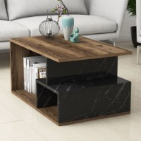 Măsuţă cafea Hanah Home Arte 2040 Dark Walnut Black Marble imaginea #3 — magazin online Desire.md