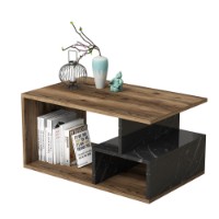 Măsuţă cafea Hanah Home Arte 2040 Dark Walnut Black Marble imaginea #4 — magazin online Desire.md