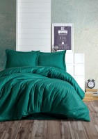 Lenjerie de pat Cotton Box Stripe Petrol Green