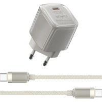 Зарядное устройство WiWU Wi-U017 Type-C to Type-C Plug Titanium