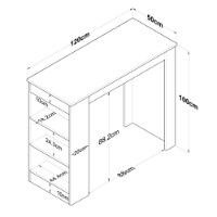 Барный стол Rani JA103 Walnut White фото №7 — интернет-магазин Desire.md