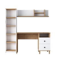 Masa de birou Rani HA115  Walnut White imaginea #6 — magazin online Desire.md
