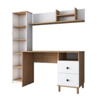 Masa de birou Rani HA115  Walnut White imaginea #7 — magazin online Desire.md