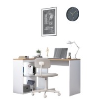 Masa de birou Rani HA113 Oak White imaginea #7 — magazin online Desire.md