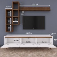 Comodă TV Rani D1 - M16 White Walnut imaginea #11 — magazin online Desire.md