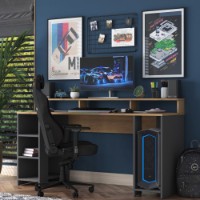 Masa de birou Rani HA110 Walnut Anthracite imaginea #2 — magazin online Desire.md