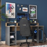 Masa de birou Rani HA110 Walnut Anthracite imaginea #4 — magazin online Desire.md