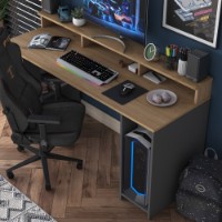 Masa de birou Rani HA110 Walnut Anthracite imaginea #5 — magazin online Desire.md