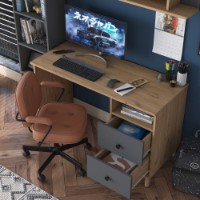 Masa de birou Rani HA115 Walnut Anthracite imaginea #5 — magazin online Desire.md