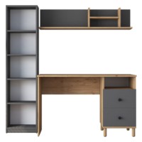 Masa de birou Rani HA115 Walnut Anthracite imaginea #6 — magazin online Desire.md