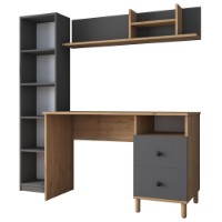 Masa de birou Rani HA115 Walnut Anthracite imaginea #7 — magazin online Desire.md
