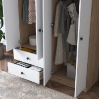 Garderoba Rani BA108 Walnut White imaginea #4 — magazin online Desire.md