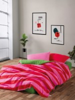 Lenjerie de pat L'Essentiel Cherie Green Pink Fuchsia