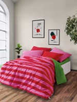 Lenjerie de pat L'Essentiel Cherie Green Pink Fuchsia imaginea #2 — magazin online Desire.md